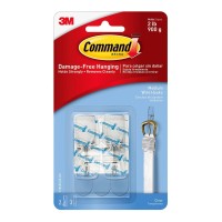 Command Hook 17065CLR-ES Medium Clear Wire, Pack of 2